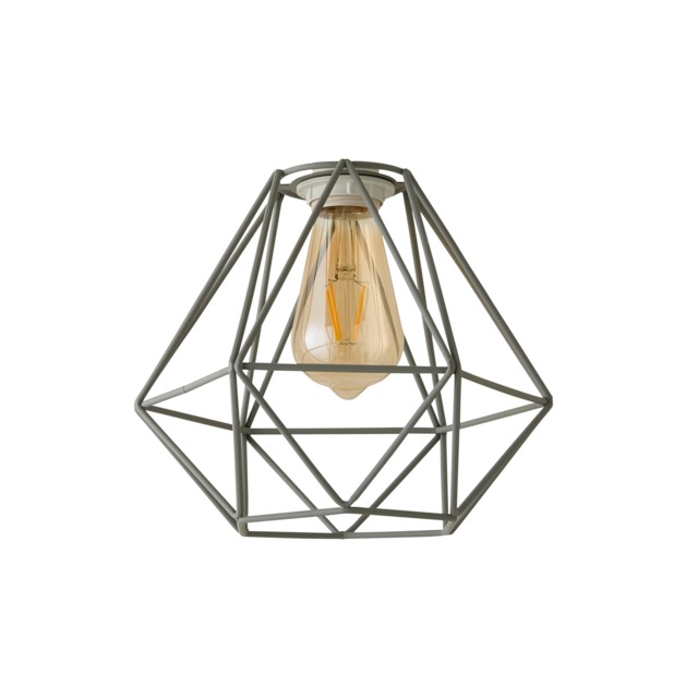 ValueLights Diablo Grey Geometric Ceiling Shade and Bulb