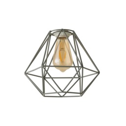 ValueLights Diablo Grey Geometric Ceiling Shade and Bulb