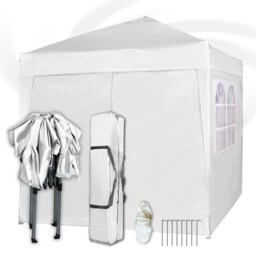 MCC Direct 2X2 Pop up White Gazebo with Sides White White