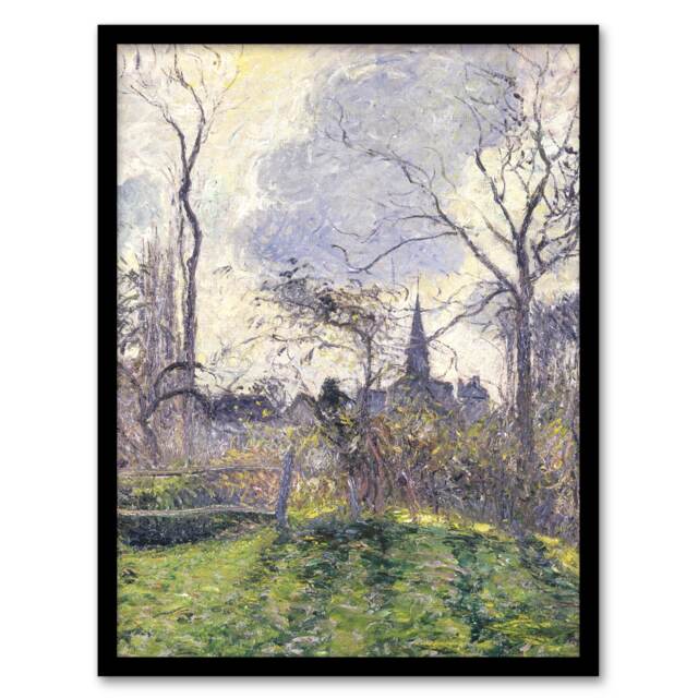 "The Bell Tower of Bazincourt Pissarro Framed Wall Art Print 12X16"""