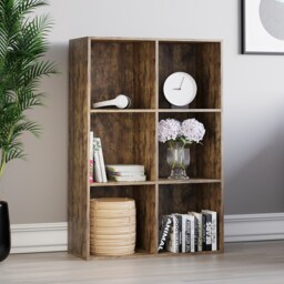 Vida Designs Durham 2x3 Cube Storage Bookcase Display Unit, Dark Wood