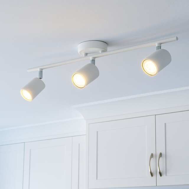 CGC Lighting JACK 3-Head GU10 White Ceiling and Wall Spotlight Bar White White Length: 50 cm, Height: 17 cm, Depth: 6 cm
