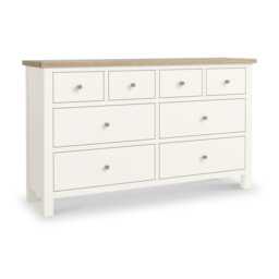 Farro Coconut White XL 8 Drawer Chest - Fully Assembled By Roseland Furniture