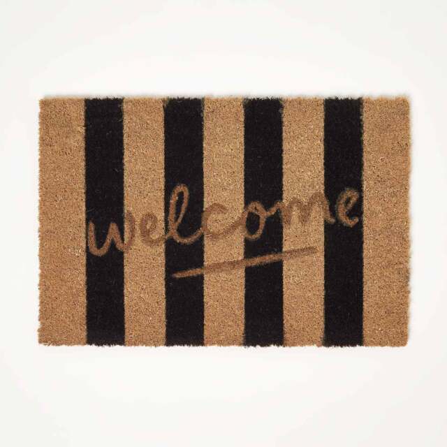 Homescapes Stripe Welcome Coir Doormat - 40 x 60 cm