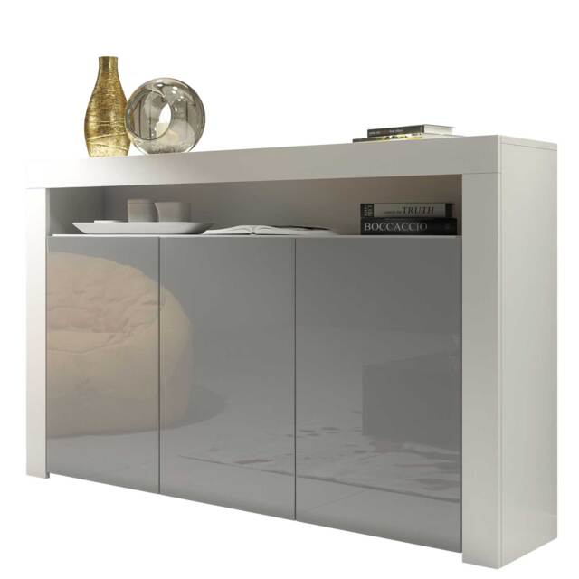 Sideboard TV Unit TV Stand White Grey High Gloss Storage Cabinet Media Console Cupboard 155cm