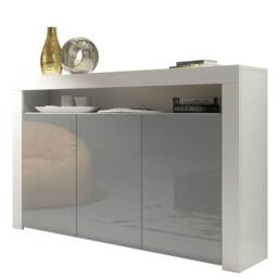 Sideboard TV Unit TV Stand White Grey High Gloss Storage Cabinet Media Console Cupboard 155cm