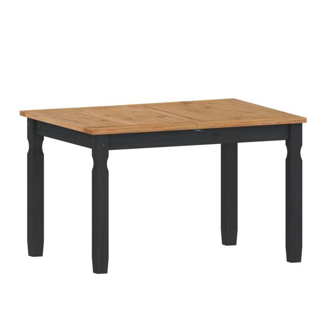 Mercers Furniture Corona Charcoal Small Extending Dining Table Solid Wood Mexican Pine Wooden Extendable Kitchen Dark Grey