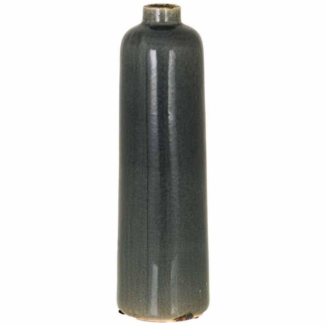 Garda Grey Glazed Raine Vase - Ceramic - L15 x W15 x H50 cm - Green Green