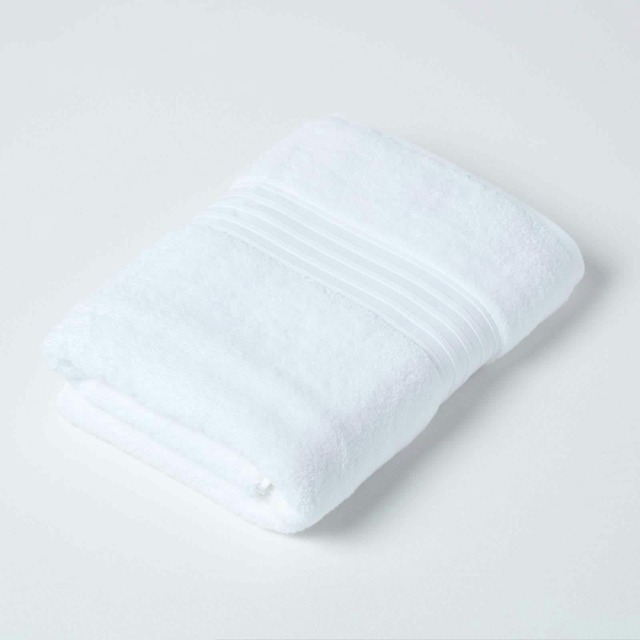 Homescapes Zero Twist Supima Cotton Bath Towel - White White Bath towel