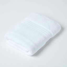 Homescapes Zero Twist Supima Cotton Bath Towel - White White Bath towel