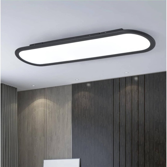 LED Ceiling Light Ultra Thin Low Profile Modern Black 70cm Cool White