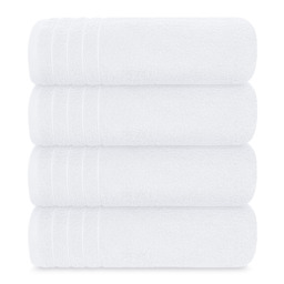 Extra Large Cotton Bath Towels Set of 4, 450 GSM, 76 x 152 cm