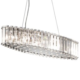 Crystal Skye 8 Light Pendant Bar Island Chandelier Light Chrome, Crystal, G9