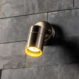 CGC ALESHA Stainless Steel Adjustable Outdoor Wall Spotlight Multi Grey / silver Height: 15 cm, Width: 8.5 cm, Depth: 15 cm