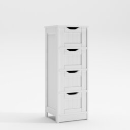MCC Direct Tall 4 Drawer Bathroom Cabinet Freestanding Storage Unit Toby