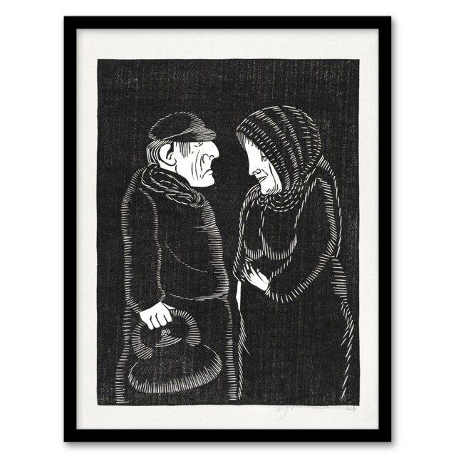 "Fantasy Man and woman Samuel J De Mesquita Framed Wall Art Print 12X16"""