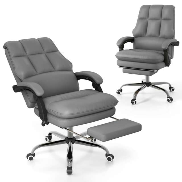 COSTWAY Ergonomic Office Chair w/Swivel Seat Gray Grey