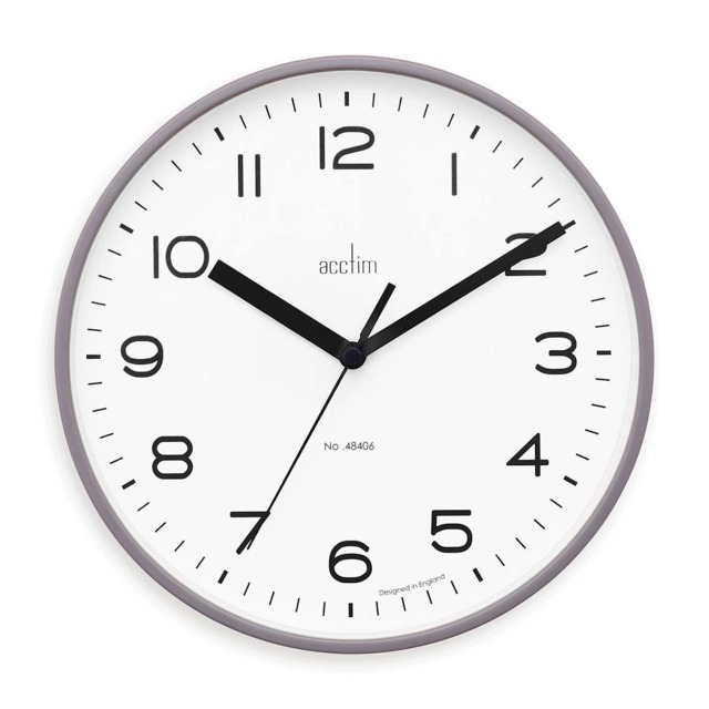 Acctim Runwell Small Wall Clock Quartz Slimline Case 20cm