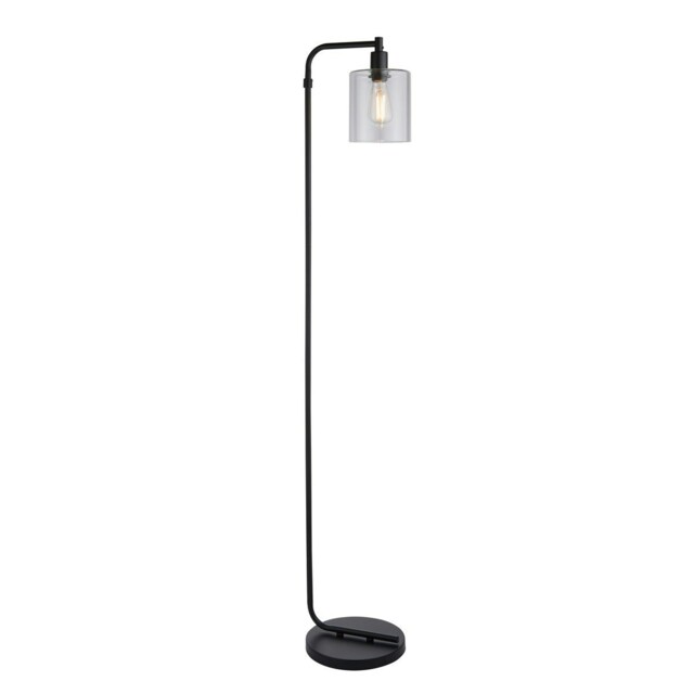 Toledo Complete Floor Lamp Matt Black, Clear Glass