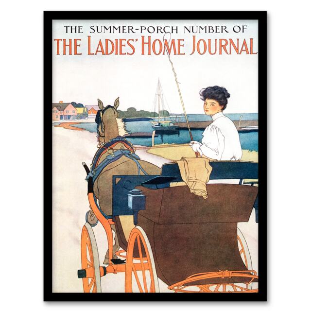 Edward Penfield Framed Wall Art Ladies Home Journal Vintage Magazine Cover