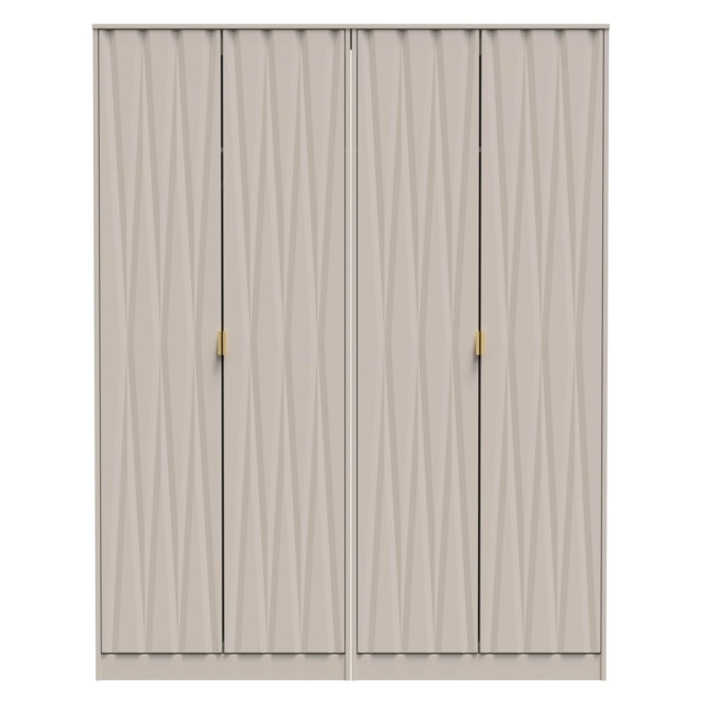 Dallas Tall 4 Door Wardrobe in Kashmir Matt (Ready Assembled) Cream Kashmir Matt