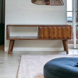 Artisan Furniture Solid Wood Chestnut Prism Sliding Media Unit