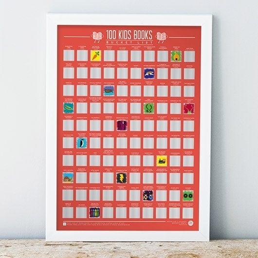 Gift Republic 100 Kids Books Bucket List Scratch Poster