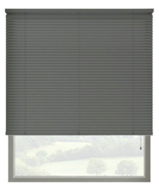 175cm Slate Grey 25mm Slat PVC Venetian Blind (152cm Drop) Grey Grey