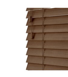 165cm Chestnut Oak Wooden Venetian Blinds With Strings (130cm drop) Brown Brown