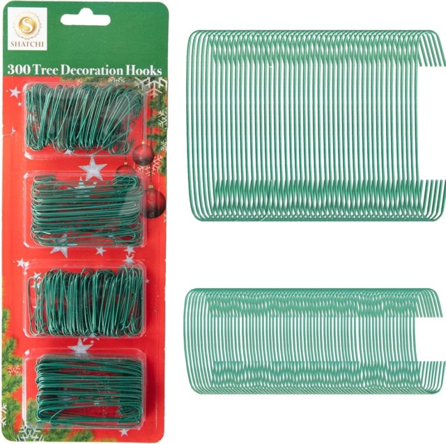 300Pcs Tree Decoration Hooks Green - Ideal for Seasonal Decor