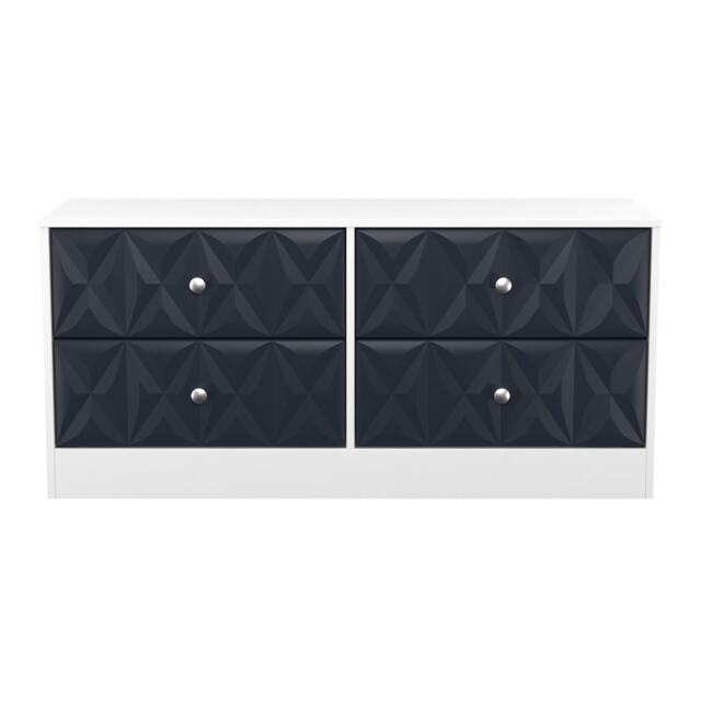 Memphis 4 Drawer Bed Box in Indigo Matt & White Matt (Ready Assembled) Blue Indigo Matt & White Matt