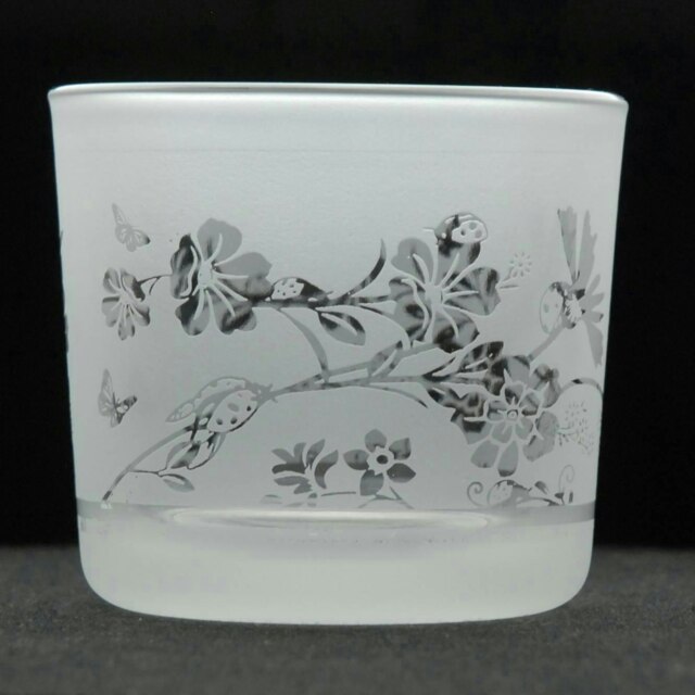 Animo Glass Engraved Votive Tealight Holder Ladybird