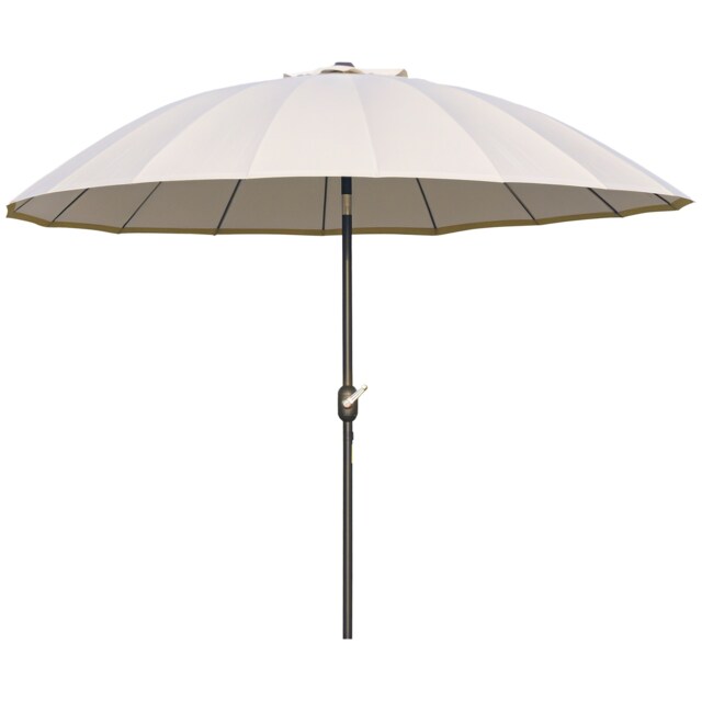 Outsunny 2.5m Round Curved Adjustable Parasol Outdoor Metal Pole Off-White White