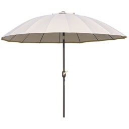Outsunny 2.5m Round Curved Adjustable Parasol Outdoor Metal Pole Off-White White