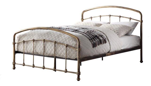 4ft6 Double Retro bed frame,Antique bronze,metal,tube style.Rustic,traditional industrial