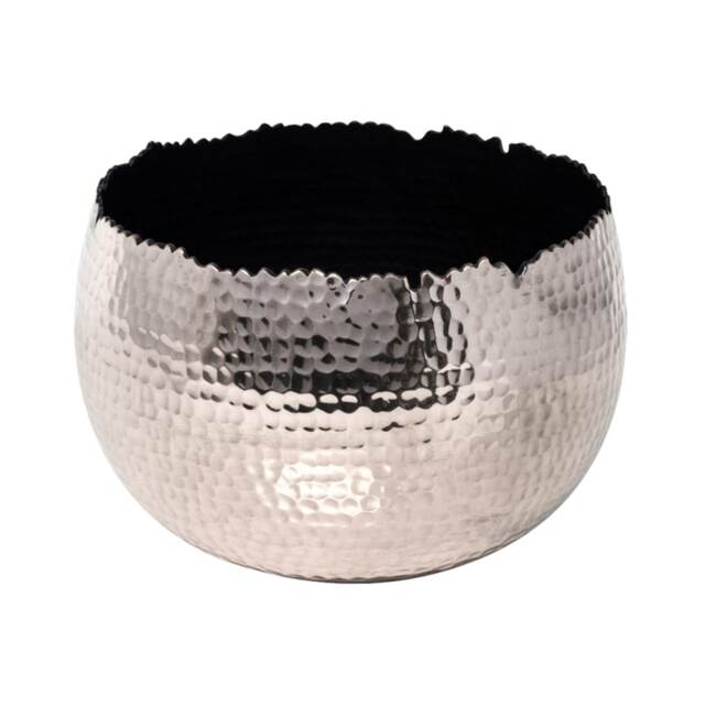 Hammered Bowl Planter - Iron - L19 x W19 x H14 cm - Nickel Brown