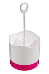 Kitchen Brights Hot Pink and White Plastic Cutlery Caddy