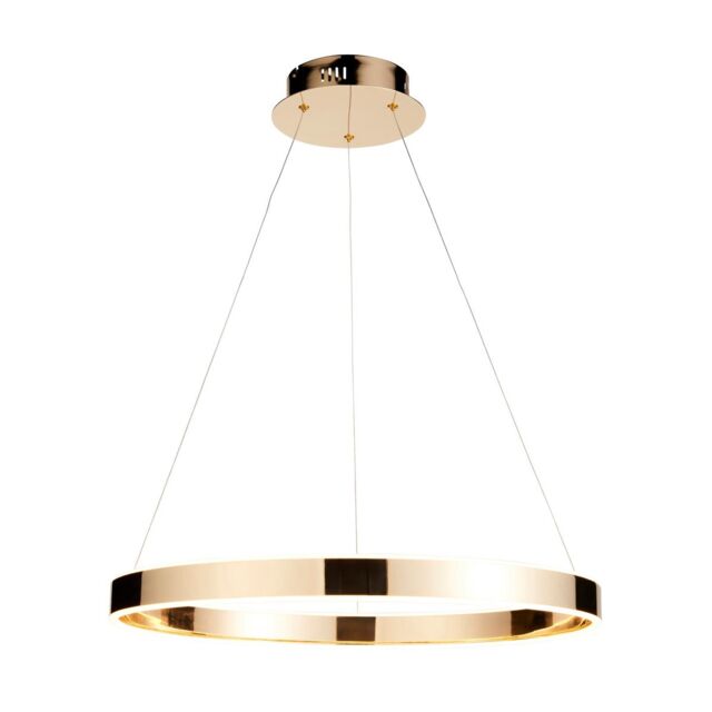 Gen Integrated LED Pendant Ceiling Light French Gold Finish, Frosted Acrylic, 1x Integrated LED