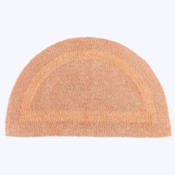 Homescapes Luxury Reversible Semi Circle Bath Mat - Peach Pink Peach