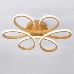 Living and Home Modern Acrylic Light-adjusted Petal LED Semi Ceiling Light, Gold