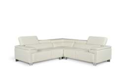 Genuine Leather White 2C2 Corner Sofa LIVORNO