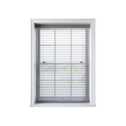 90cm Light Grey Faux Wood Venetian Blind With Strings 160cm Drop Grey Grey