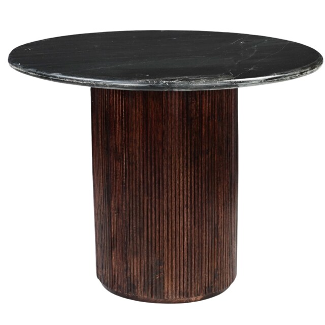 Luxor Round Black Marble Top Pedestal Dining Table 100cm 4 seater