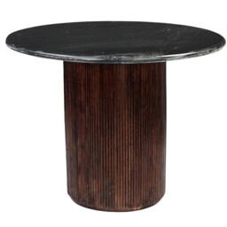 Luxor Round Black Marble Top Pedestal Dining Table 100cm 4 seater