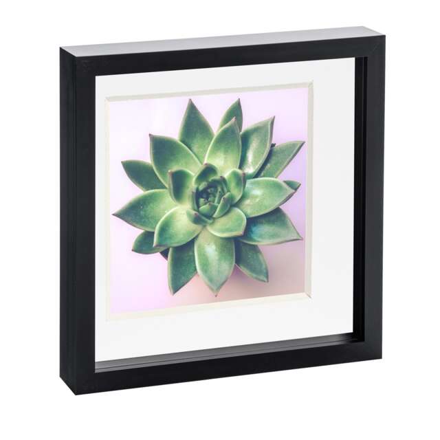 "Nicola Spring 10 x 10"" Photo Frame - Black/White Mount - 3D Photo Frame Picture Frame Box Portrait Display Case (53 x 53cm)"