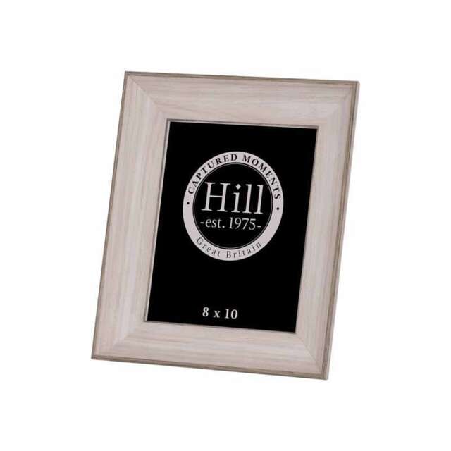 "White Washed Photo Frame 8X10 - Wood - L4 x W29 x H34 cm - Grey - White Brown 8"" x 10"""
