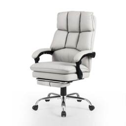 COSTWAY Office Desk Chair Ergonomic Reclining Chair White