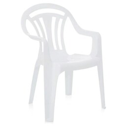 12 x White Plastic Indoor Outdoor Stackable Low Back Patio Garden Chairs White