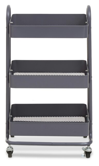 Interiors by Premier Three Tier Grey Trolley, Swift Mobility Of Drinks Trolley, Lightweight And Compact Storage Garden Trolley Grey