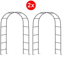 2X 2.4m Metal Garden Arch Heavy Duty Trellis Tubular Rose Climbing Plants Archway Green 2
